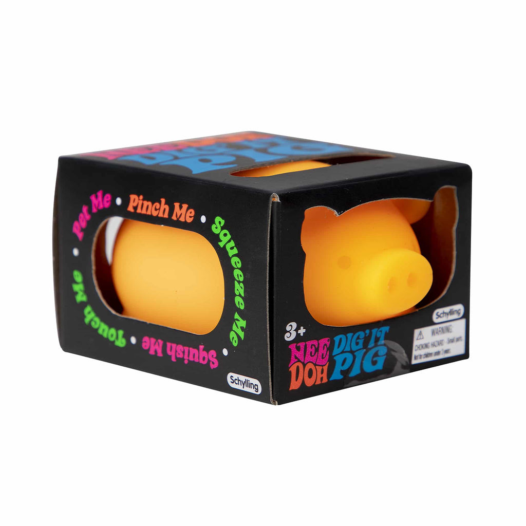 NeeDoh Dig it Pig - Orange Pkg 3Q Right